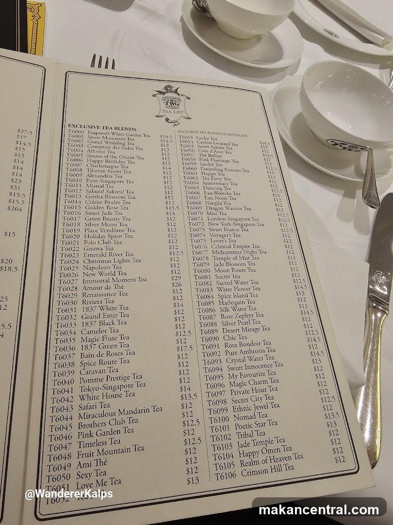 TWG TEA LIST