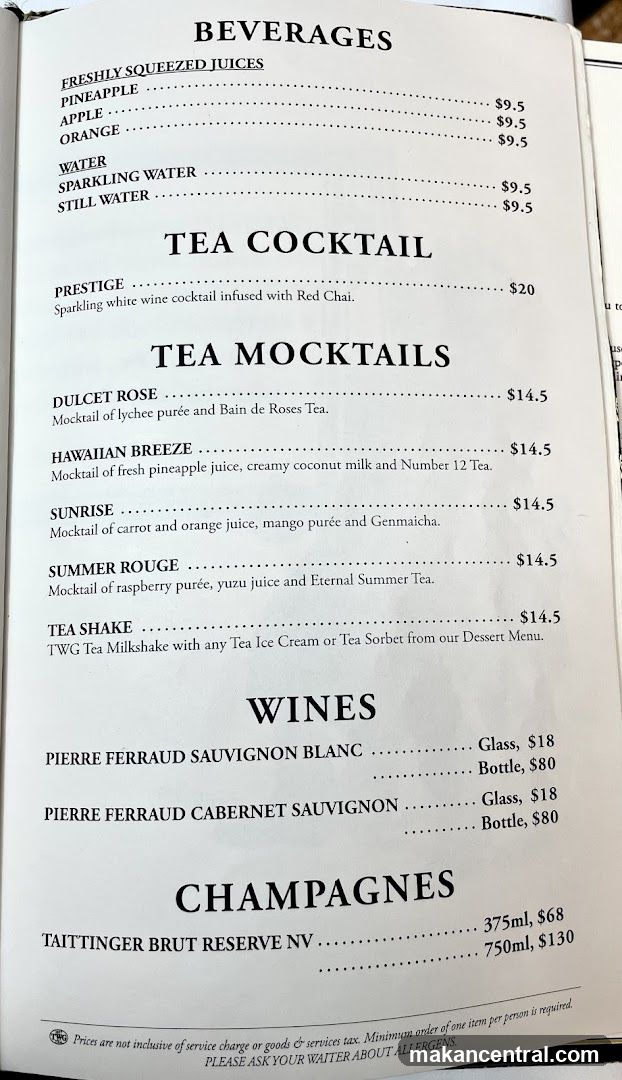 Beverages Menu