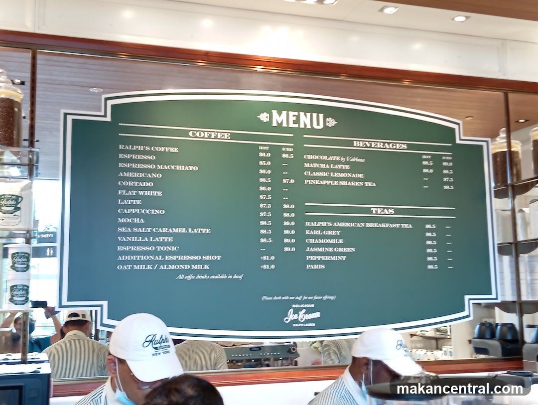 Ralph's Coffee Menu
