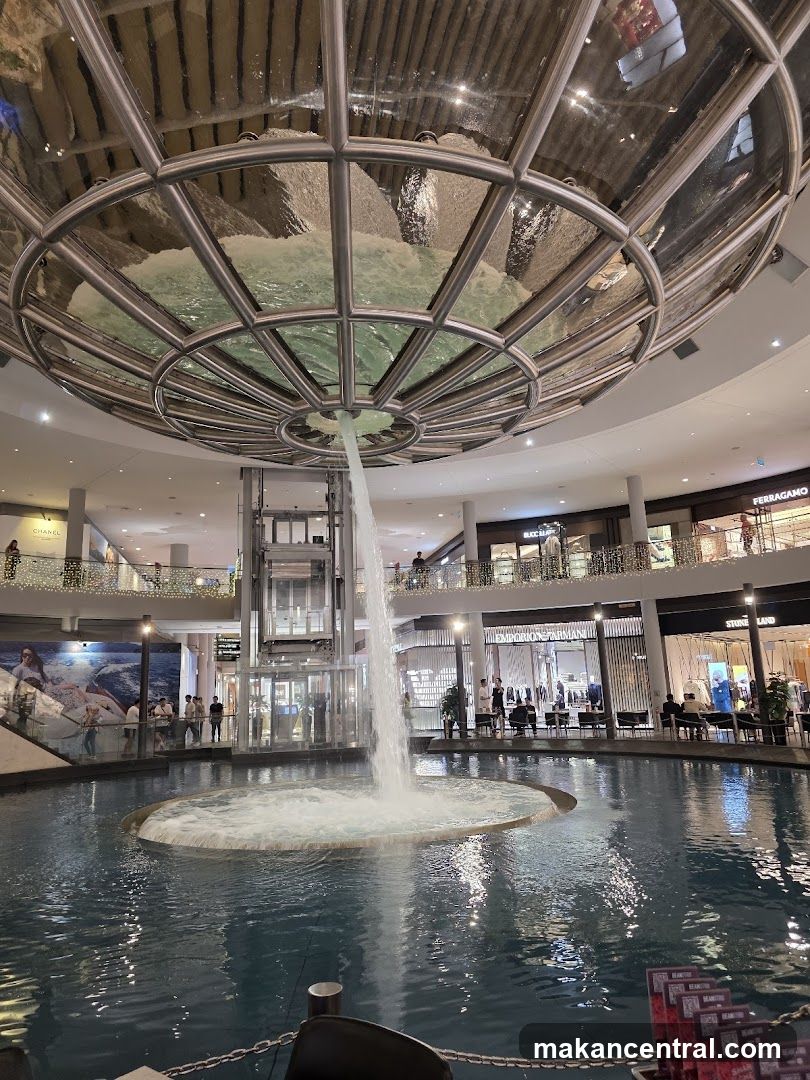 Indoor Waterfall and Shopping Mall