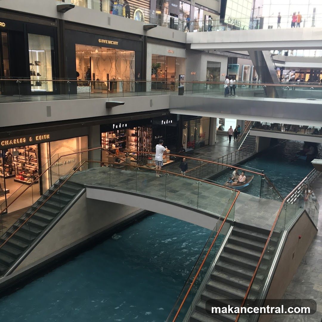 Indoor Canal with Bridges and Shops