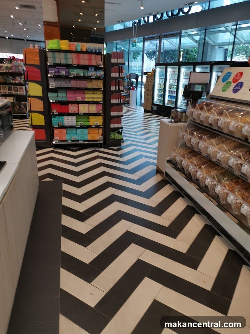 Store Interior with Chevron Flooring