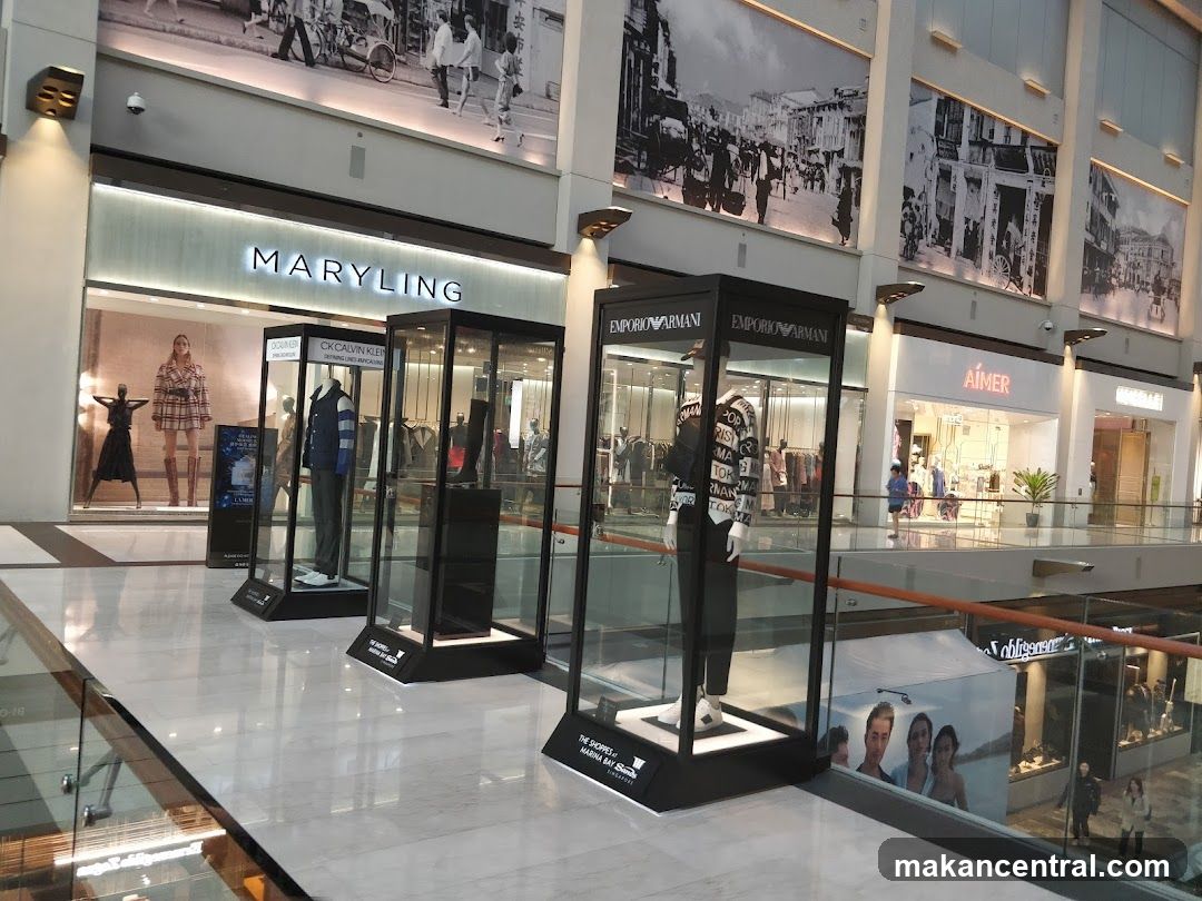 Mall Interior with Storefronts and Displays
