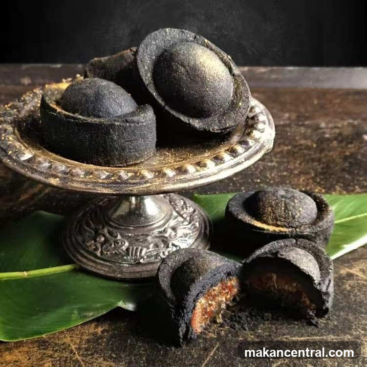 Black Pastries with Golden Dust