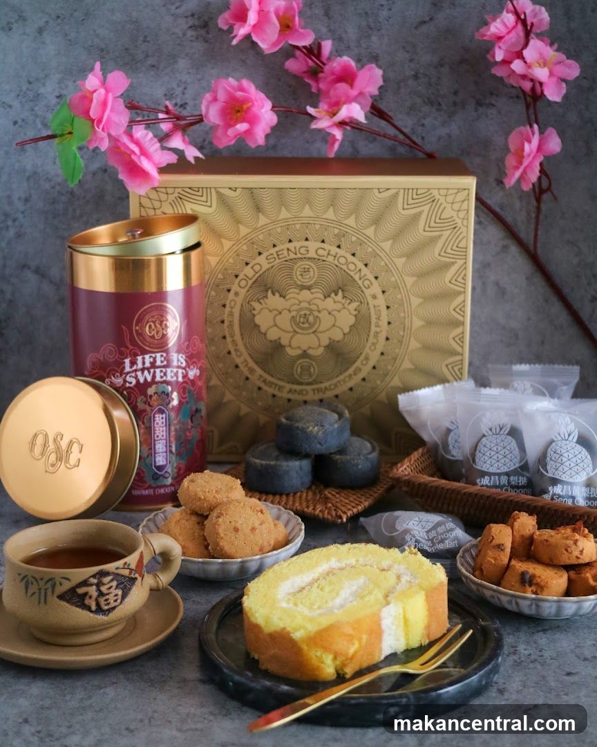 Assortment of Traditional Chinese Snacks and Tea