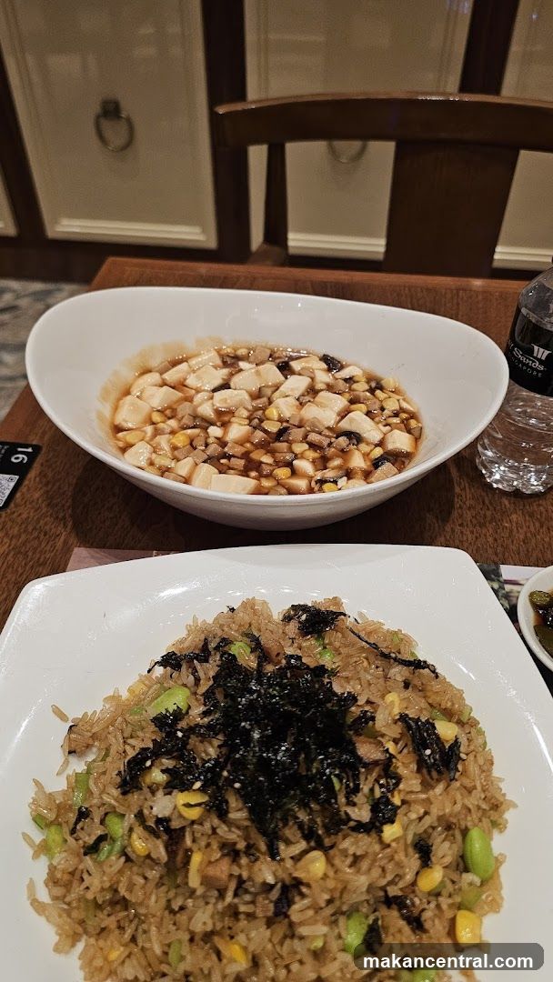 Dishes of Fried Rice and Tofu