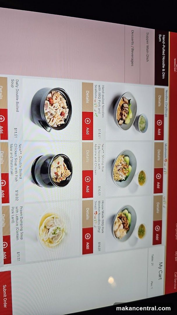 Noodle Bar Menu