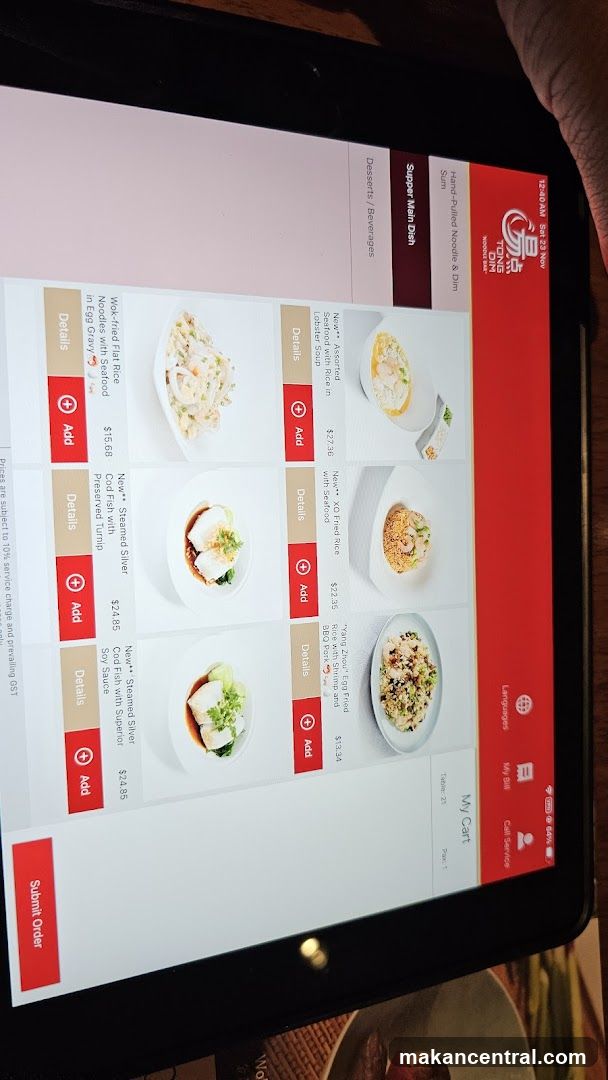 TONG DIM Noodle Bar Menu