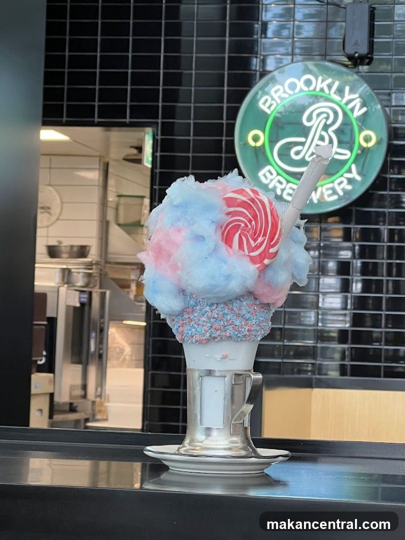 Dessert with Cotton Candy and Lollipop