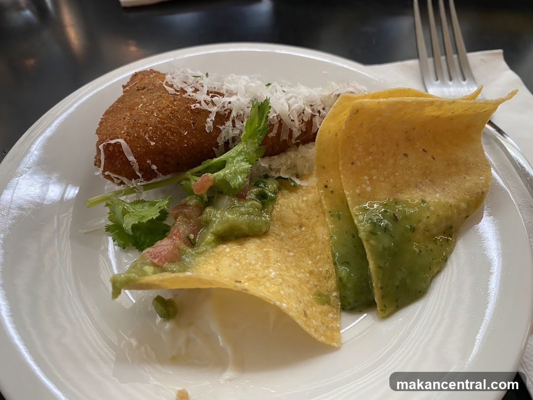 Fried Food with Guacamole and Tortilla Chips