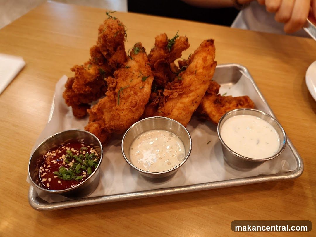 Fried Chicken Strips with Dipping Sauces