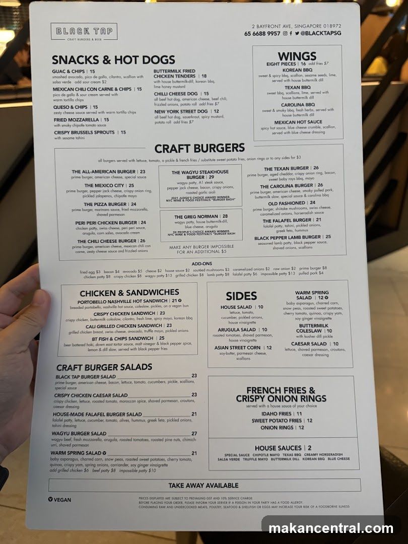 Black Tap Craft Burgers & Beer Menu