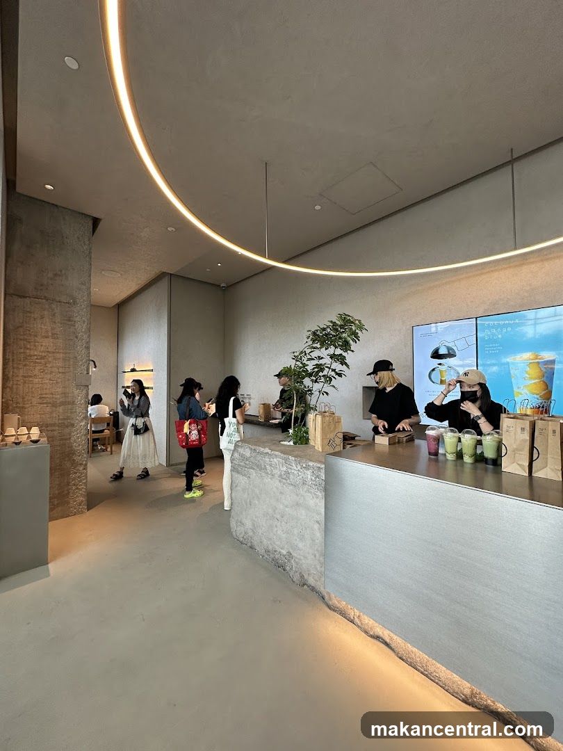 Modern Cafe Interior with Customers