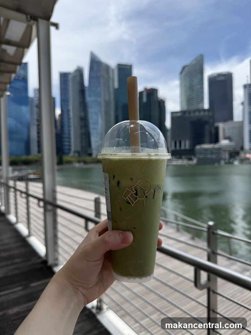 Green Drink with City Skyline