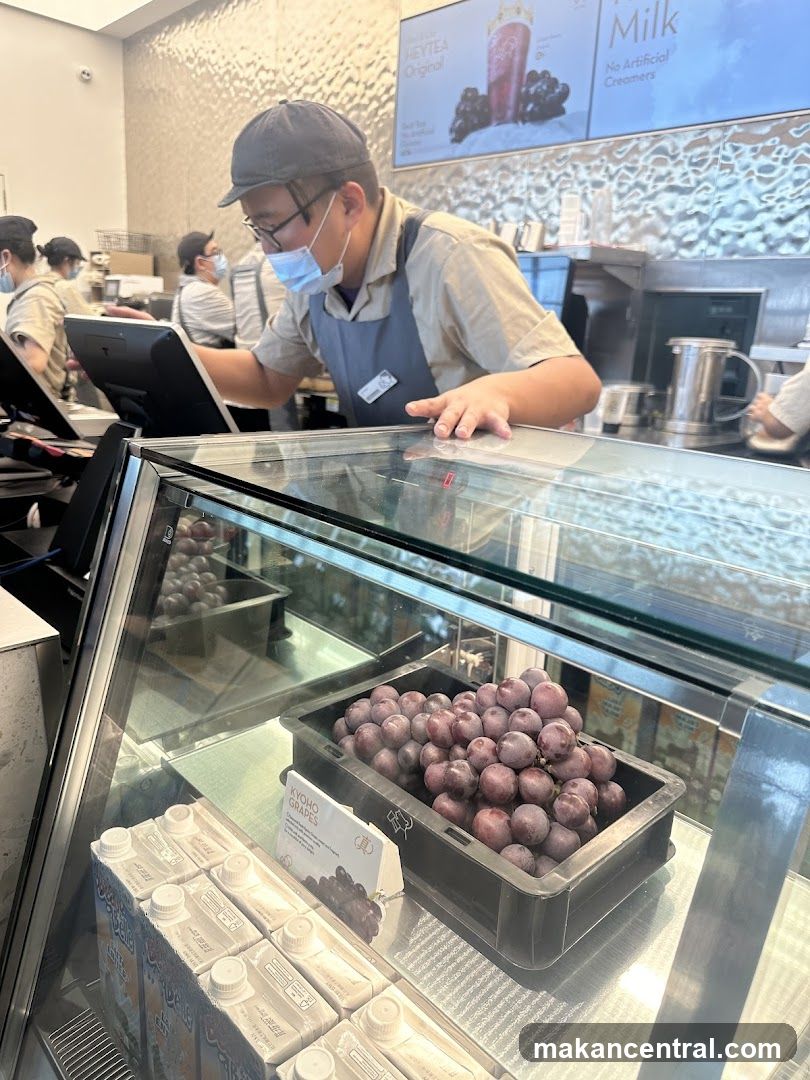 Staff preparing drinks at a counter