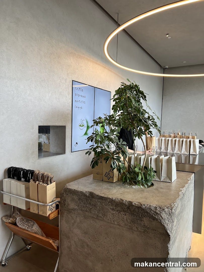 Modern Cafe Interior with Digital Menu