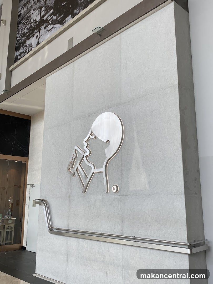 Interior wall with logo