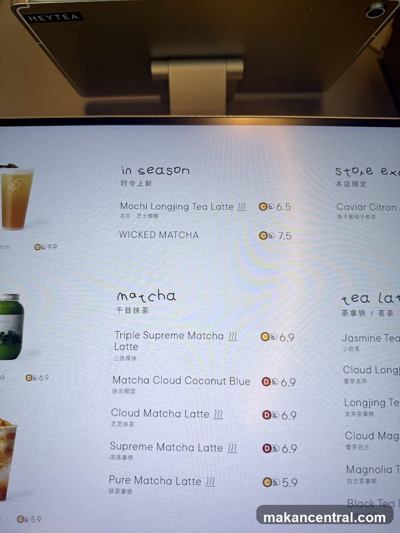 HEYTEA Menu