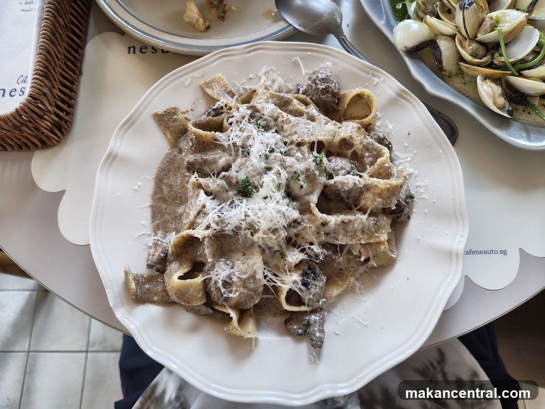 Mushroom Pasta and Clams
