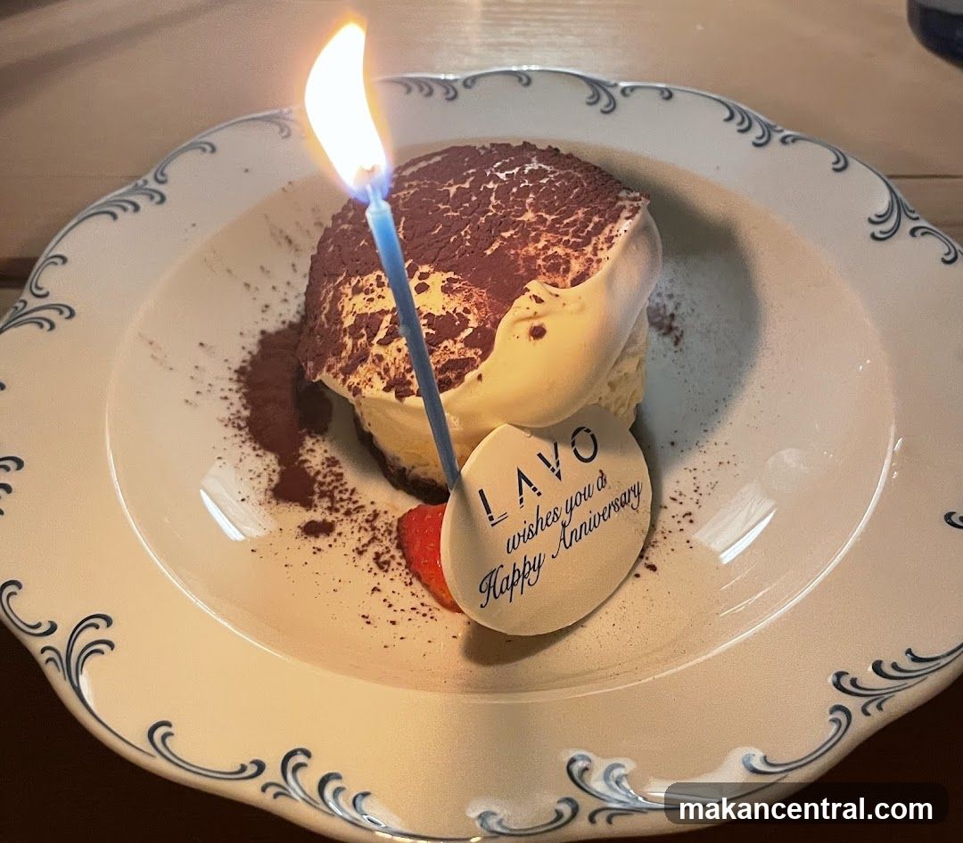 Dessert with Anniversary Message