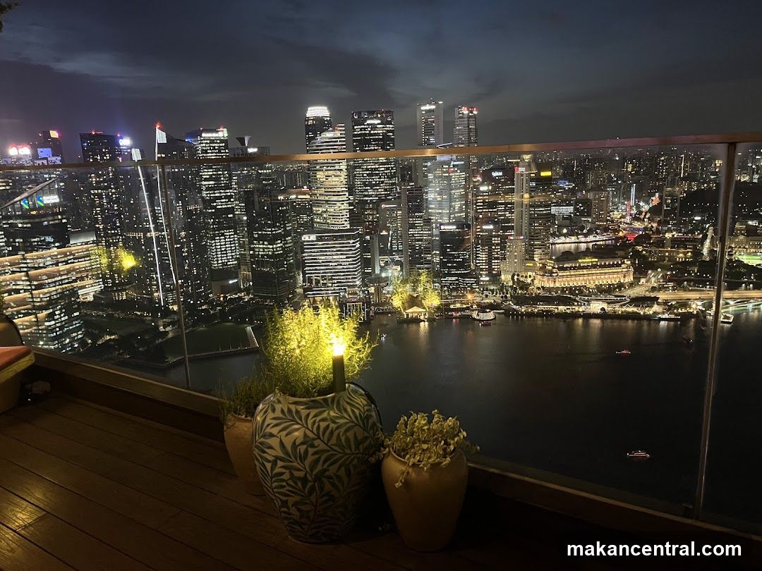 Rooftop View of City Skyline at Night