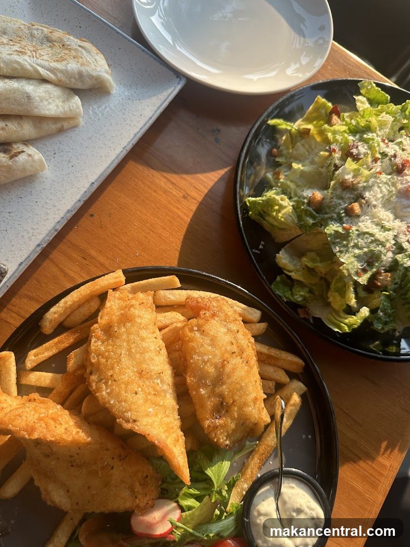 Fish and Chips with Salad and Wraps