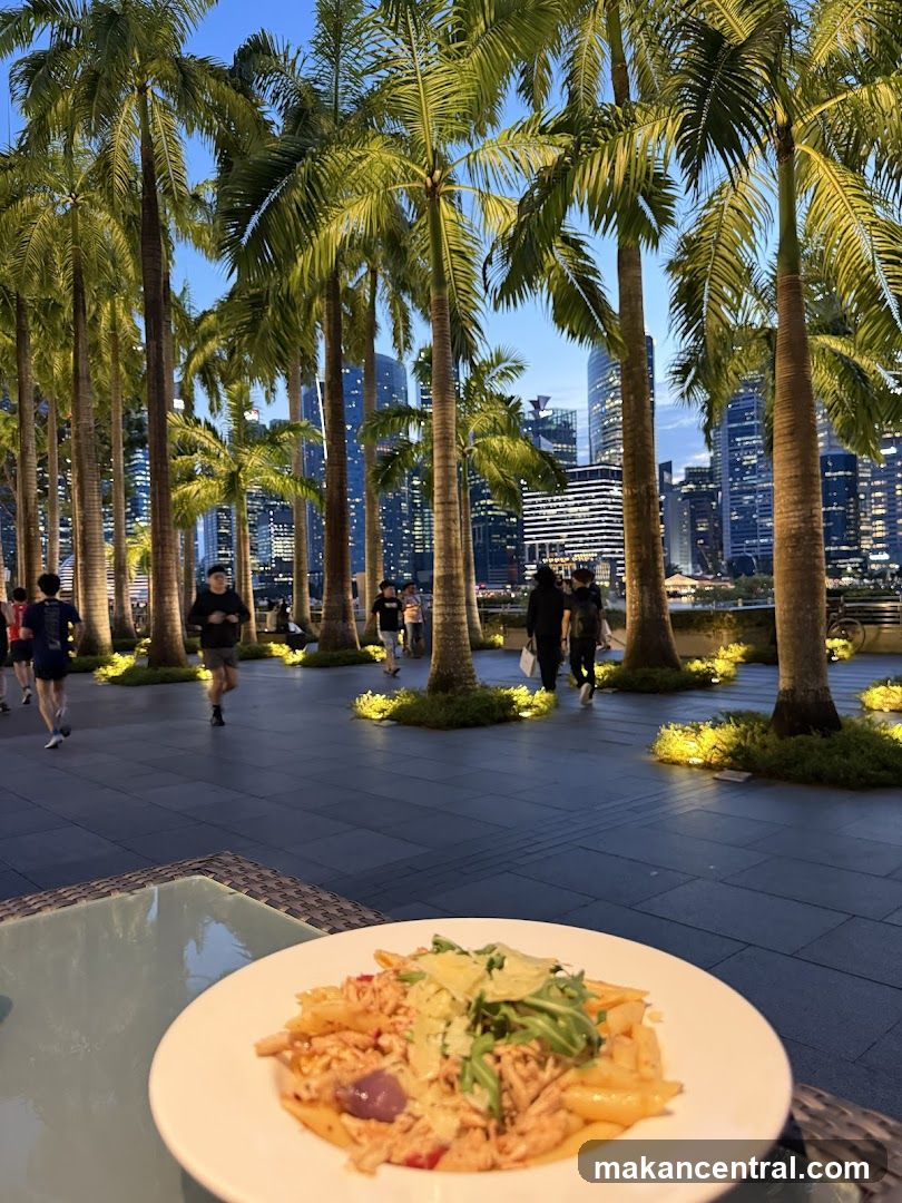 Outdoor Dining with City Skyline