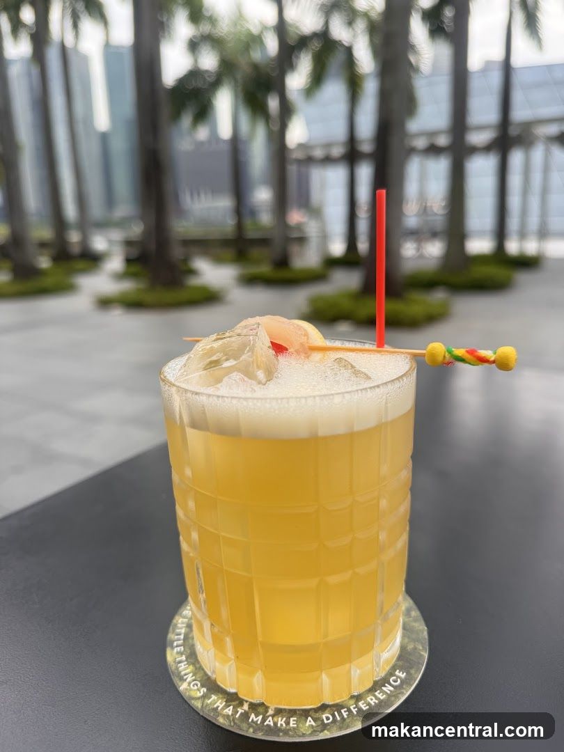 Cocktail with Tropical Background