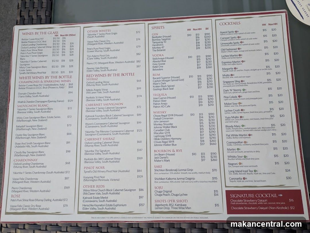 Drinks Menu