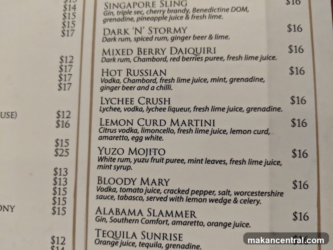 Cocktail Menu