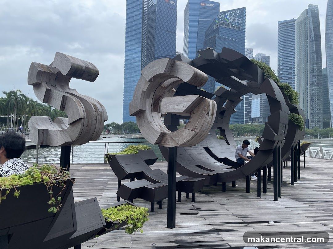 Outdoor Sculptures and Seating Area
