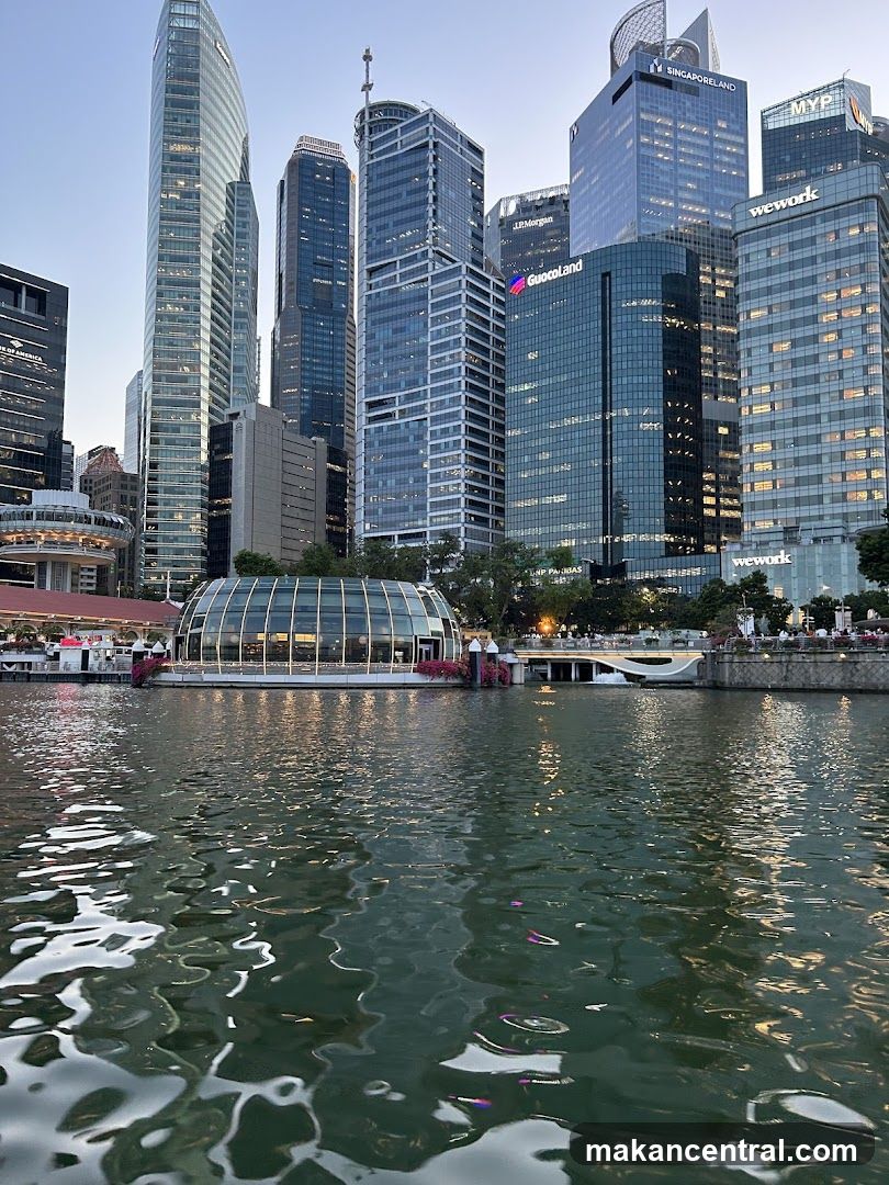 Cityscape with River and Modern Buildings