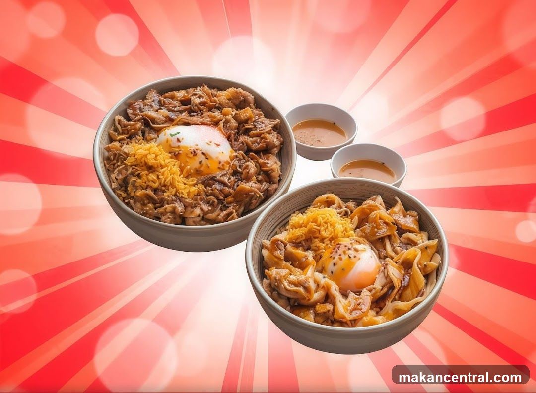 Two bowls of food with eggs and sauce