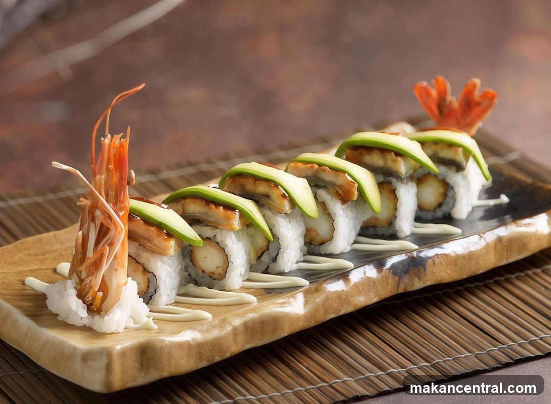 Sushi Roll with Shrimp and Avocado