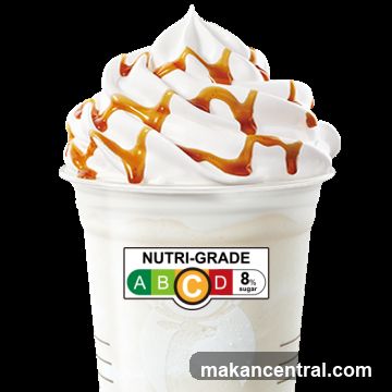 Caramel Frappuccino with Nutri-Grade label