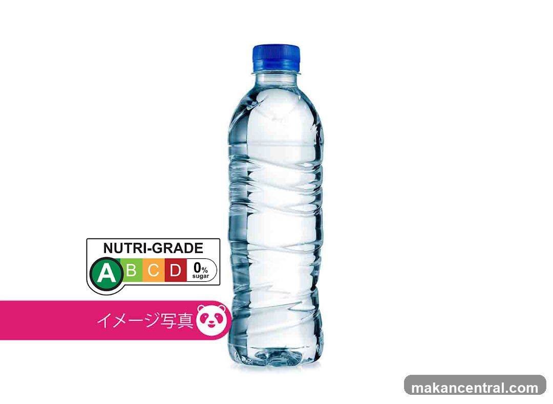 Bottle of Water with Nutri-Grade Label