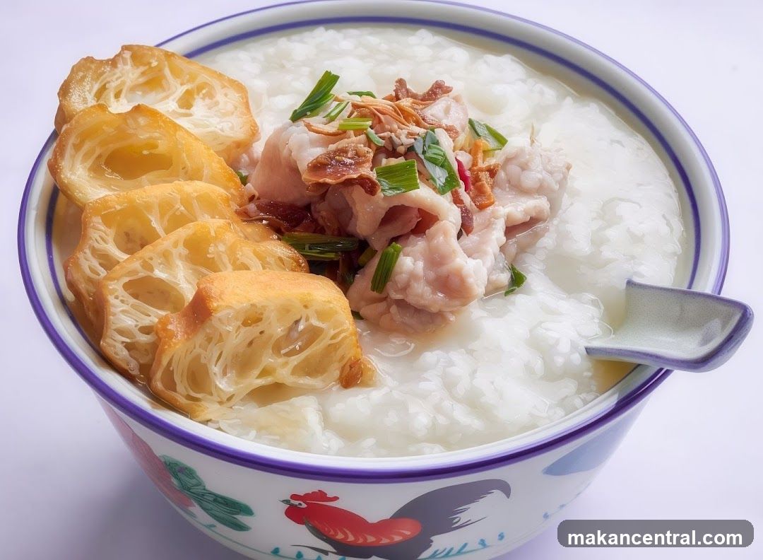 Congee with Pork and Fried Dough