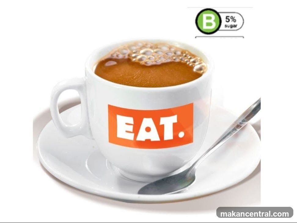Coffee cup with "EAT." logo
