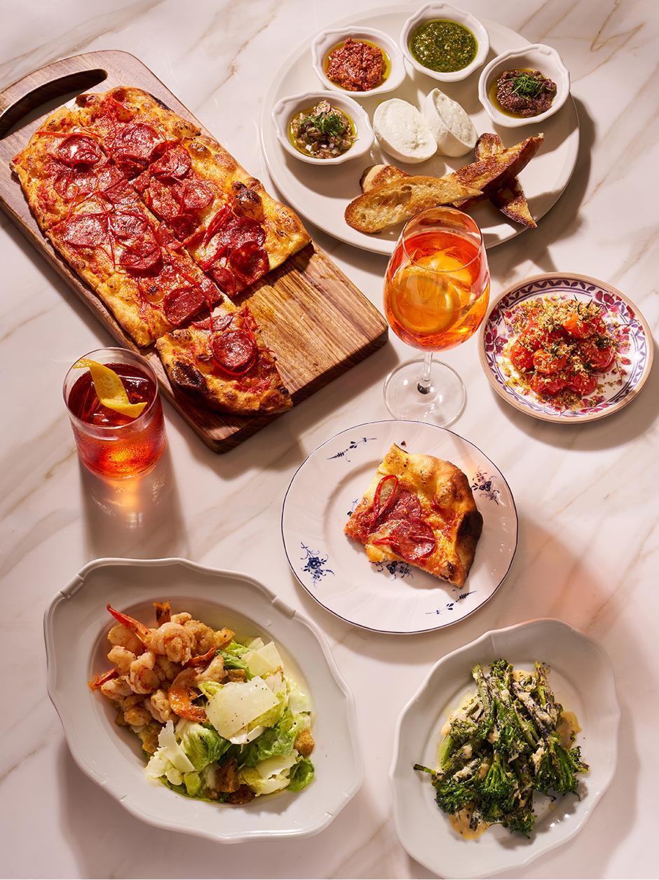 Osteria Mozza dining room dishes at ION Orchard Level 3